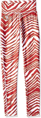 Vista 8 de Zubaz - Leggings con estampado de cebra para mujer con licencia oficial de la NFL, color del