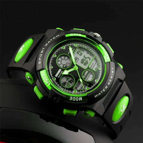 Vista 5 de eYotto Kids Sports Watch Waterproof Boys Multi-Function Analog Digital Wristwatch LED Alarm Stopwatch