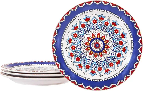 Vista 20 de Bico Blossom Symphony - Juego de 4 platos de ensalada de 8.75 pulgadas de cerámica, platos de postre para ensalada, aperitivo, guarniciones, aptos