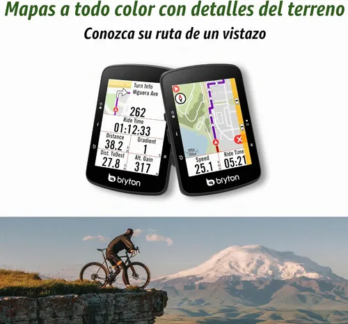 Vista 4 de Bryton Rider 650 - Pantalla táctil LCD a color de 2.8 pulgadas, GPS para bicicleta/ciclismo, mapa precargado de EE. UU., compatible con radar