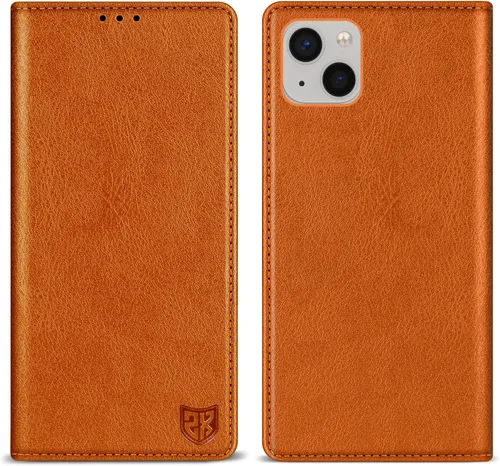 Vista 16 de ZZXX Funda tipo cartera para iPhone 13 con bloqueo RFID, soporte de ranura para tarjetas, funda protectora de cuero magnético fuerte plegable