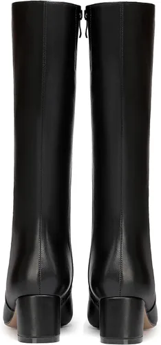 Vista 4 de WAYDERNS Botas altas hasta la rodilla de tacón bajo con cremallera mate para mujer, 2 pulgadas