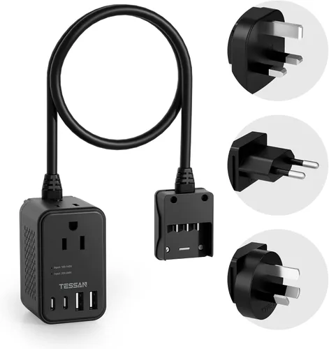 Vista 12 de TESSAN Convertidor de voltaje compacto de 220 V a 110 V de EE. UU. a Europa