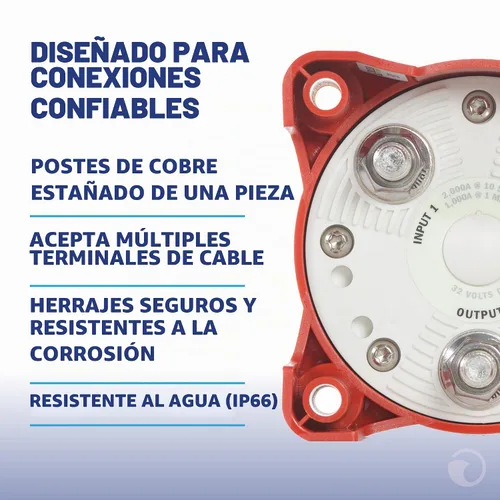 Vista 5 de Interruptores de batería de 350 Amp E-Series de Blue Sea Systems