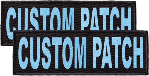 Vista 26 de Dogline Parche personalizado con letras con brillantina para perro, chaleco, arnés o collar, parches personalizables con texto brillante Azul
