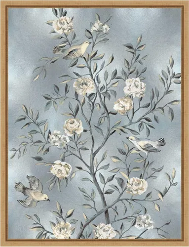 Vista 8 de Amanti Art Lienzo enmarcado para pared, 24 x 18 pulgadas, chinoiserie en plata III por Renee Campbell, lienzo enmarcado para pared, obras de arte