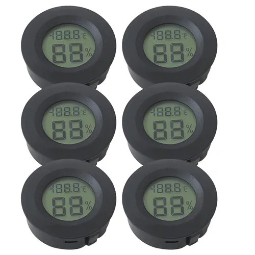 Vista 2 de Digital Humidity Monitor 6-Pack with Fahrenheit/Celsius, Mini Thermometer for Indoor and for Outdoor Applications