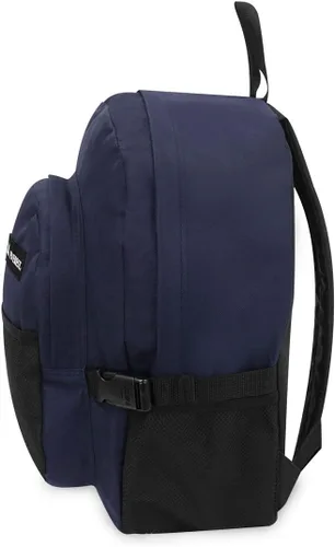 Vista 3 de Everest Mochila con bolsillo frontal de malla, Azul marinoflor y brillo, talla única , Mochila con bolsillo frontal de malla