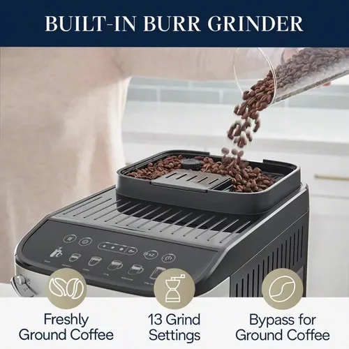 Vista 2 de De'Longhi Magnifica Evo - Máquina Automática de Espresso y Café con Espumador de Leche Manual, Molinillo Integrado y Función de Limpieza Automática