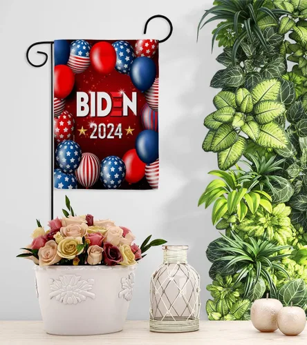 Vista 9 de Bandera de Biden Harris conjunta Jardín Patriótico Votar Presidente Demócrata Republicano Tea Party Estados Unidos Americana Elección Casa Banner