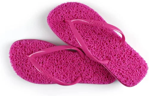 Vista 5 de CLEANUP Chanclas Mujer Mono Fun Pink Exfoliante, Masajista y Relajante Sandalias de tanga cómodas y ligeras Fibras 100% veganas reciclables