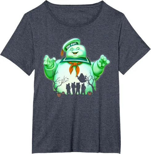 Vista 21 de Ghostbusters Marshmallow Man Group Shot Silhouette Camiseta Negro