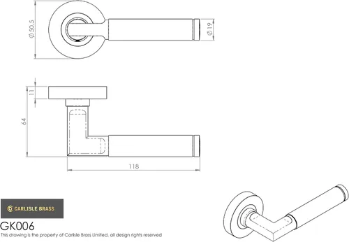 Vista 8 de Carlisle Brass GK006SNCP/INTB BELAS Latch Pack, níquel satinado/cromo pulido