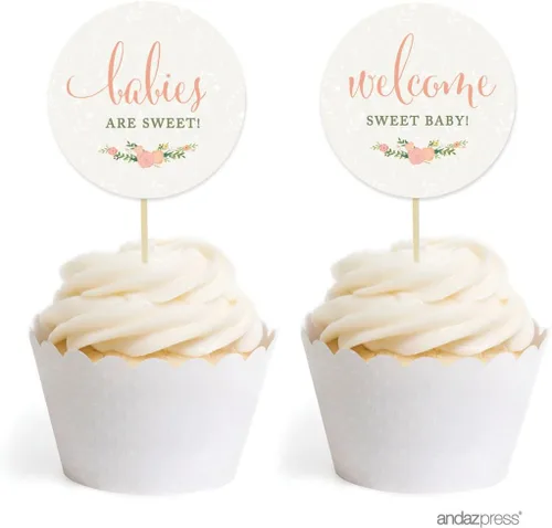 Vista 4 de Andaz Press Colección de rosas florales para baby shower, juegos, actividades, decoraciones, tarjetas de consejos para mamá y papá, paquete de 20