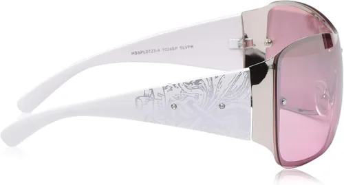 Vista 3 de Southpole 1024sp Women's Metal Uv Protective Rectangular Shield Sunglasses. Cool Gifts for Her, 138 Mm