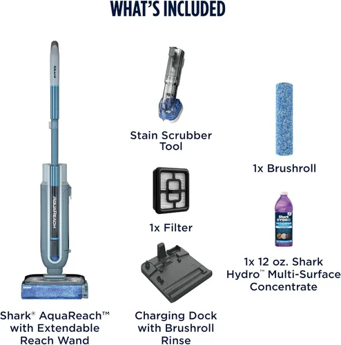 Vista 11 de Shark AquaReach WD551 - Aspiradora inalámbrica + trapeador con varita Azul