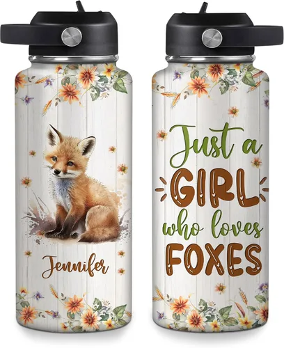 Vista 14 de Hyturtle Botella de agua personalizada con diseño de oso – Botella de acero inoxidable aislada de viaje con tapa a prueba de fugas, 18 onzas, 32