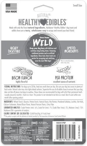 Vista 7 de Nylabone Healthy Edibles WILD - Golosinas naturales masticables para perros, sabor a bisonte, perros pequeños de hasta 20 libras, huesos masticables