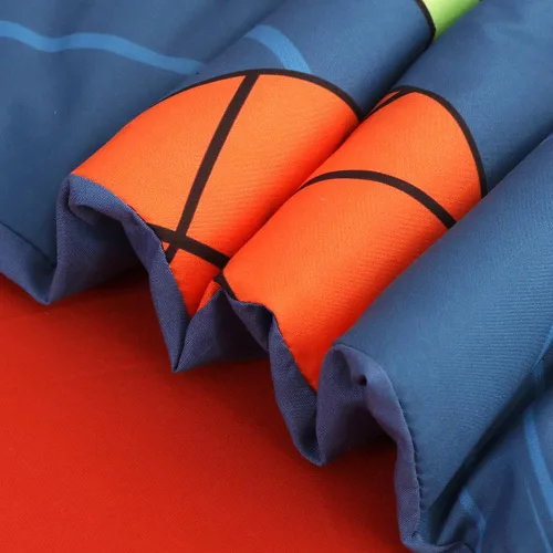 Vista 8 de Juego de ropa de cama de baloncesto 3D tamaño matrimonial, juego de edredón de fútbol para niños y niños, juego de edredón de fútbol de 7 piezas