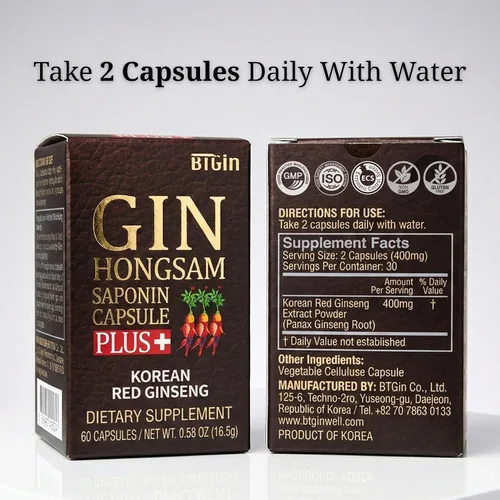 Vista 6 de Ginseng rojo coreano [Ginebra HONGSAM] 60 cápsulas – Suplementos antienvejecimiento premium – Aumenta la energía Inmune Memoria para mujeres