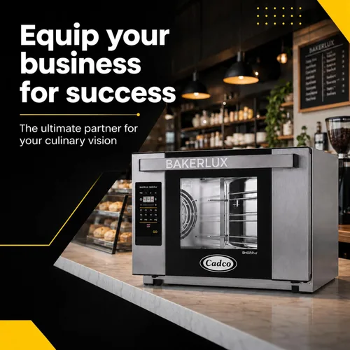 Vista 6 de Cadco XAFT-03HS-GD Bakerlux GO Panel - Horno de convección de encimera resistente con controles digitales, acero inoxidable/negro, NSF, 120 V, negro