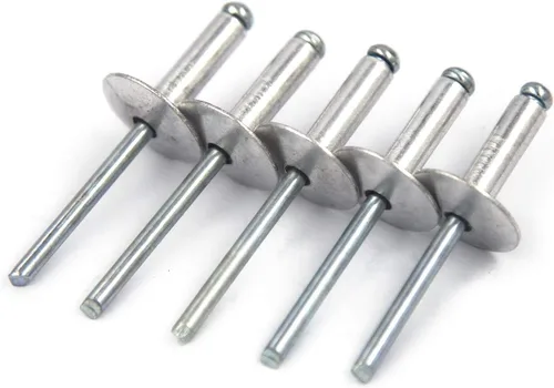 Vista 8 de 60 piezas de remaches ciegos de brida grande, aluminio, diámetro de brida 5/8" (16 mm), kit surtido de remaches emergentes remache ciego, 3/16" x