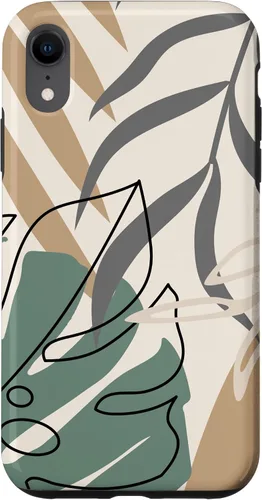 Vista 25 de Funda abstracta minimalista exótica para iPhone 16 Tropical Botanical Beige Brown
