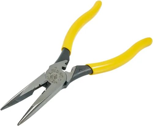 Vista 3 de Klein Tools D203-8NCR Pinza de punta larga con corte lateral para pelar/engarrotar, endurecida por inducción y más pesada para mayor potencia