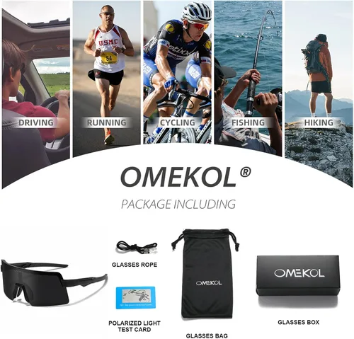Vista 5 de Dos tamaños para adultos y jóvenes, lentes de sol polarizados para hombres y mujeres, para deportes al aire libre, gafas de béisbol UV400, gafas