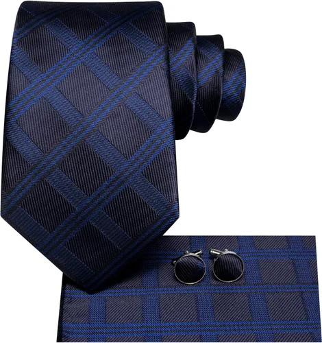 Vista 244 de Dubulle Corbata tejida de cachemira para hombre y gemelos de pañuelo para hombre, conjunto de gemelos para boda formal y negocios