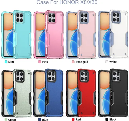 Vista 7 de Compatible con Honor X8, a prueba de golpes, híbrida resistente a los golpes, funda híbrida para parachoques de cuerpo completo, resistente