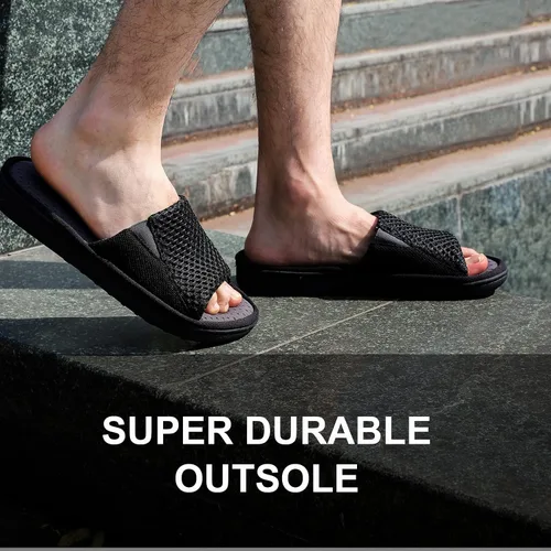Vista 2 de Cómodas pantuflas de espuma viscoelástica para hombre