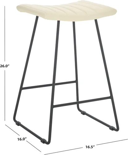 Vista 3 de Safavieh Home Collection Akito Mid-Century - Taburete de mostrador blanco moderno de 26 pulgadas
