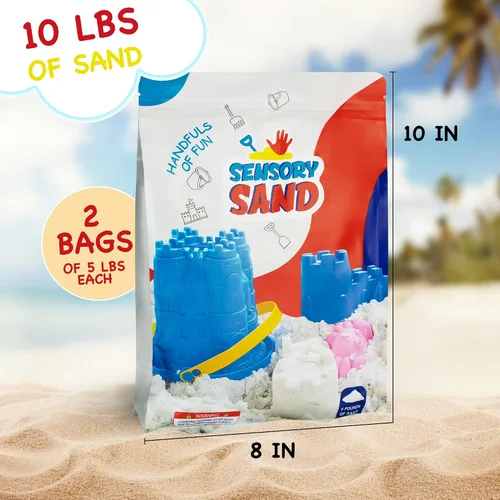 Vista 2 de Sensory Sand Recambio a granel de arena blanca de 10 libras de blanco
