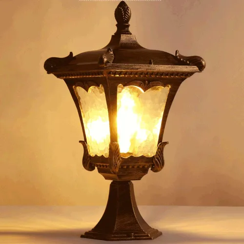 Vista 3 de Luces de poste al aire libre, pared exterior americana, estigma, faro, impermeable, para puerta de villa, lámpara de pilar, lámpara de pared moderna
