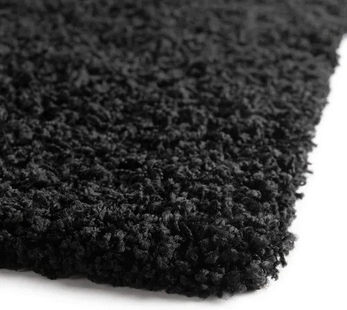 Vista 5 de Unique Loom Zuniga Solid Shag Collection alfombra moderna de felpa negra de área (7' 0 x 10' 0)