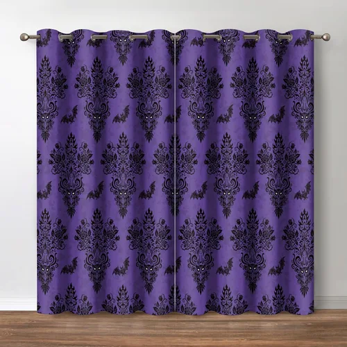Vista 13 de Aimego Cortinas opacas abstractas con ojales para ventana, para el hogar, dormitorio, sala de estar, 2 paneles (42 x 54 pulgadas)