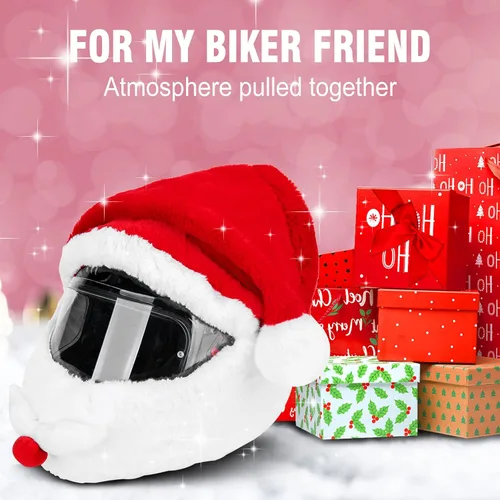 Vista 4 de Funda para casco de motocicleta, cubierta de felpa para casco de motocicleta, divertidas fundas de casco de motocicleta, fáciles de instalar