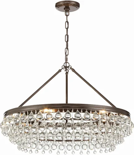 Vista 13 de Crystorama Calypso - Lámpara de araña dorada vibrante con forma de lágrima de cristal de 25 pulgadas