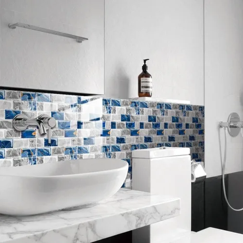 Vista 8 de Adhesivos para azulejos de despegar y pegar, azulejos de ladrillo autoadhesivos para salpicaduras de cocina, adecuado para baño, cámper, encimera