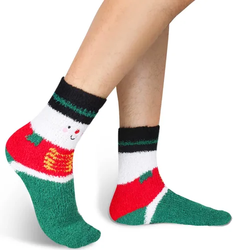 Vista 6 de Calcetines mullidos para hombre, unisex, lindos animales, acogedores, divertidos, esponjosos, cálidos, de invierno, de felpa, para dormir, regalos