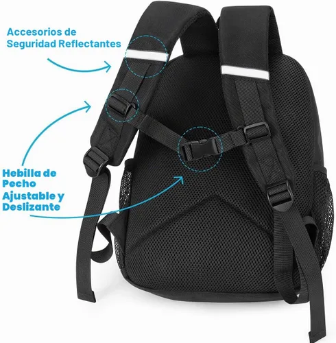 Vista 4 de Mochila para niños pequeños STEAMEDBUN para niños y niñas, mochila escolar para niños pequeños, Negro, 15 pulg., pequeña, Classic
