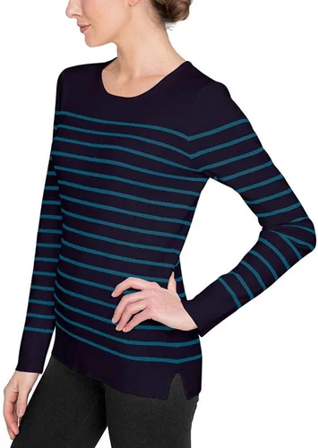 Vista 2 de Kirkland Signature Suéter con cuello redondo para mujer, Gris oscuro, XS