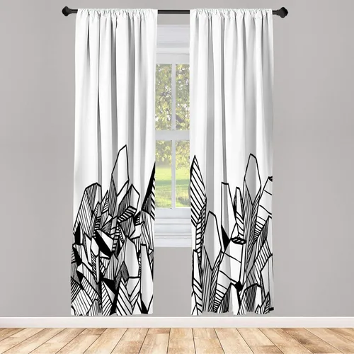 Vista 71 de Ambesonne - Cortinas amarillas para ventana, arte moderno escandinavo de escena de jardín con flores de tulipán y mariposas bailando, juego de 2