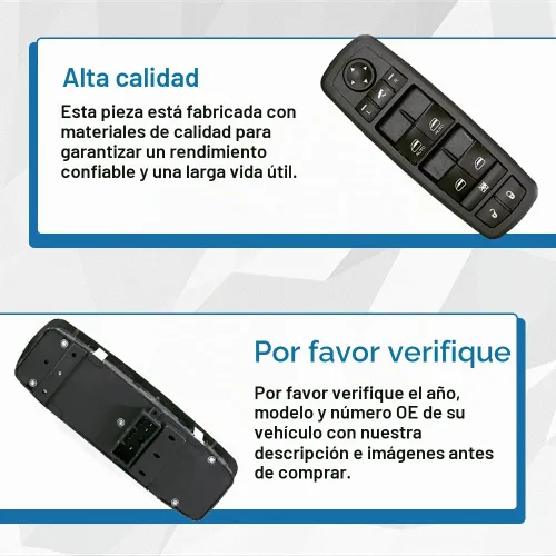 Vista 6 de Interruptor de control de elevalunas eléctrico maestro para el lado del conductor delantero para Jeep Grand Cherokee 2014-2018, sustituye a