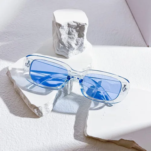 Vista 7 de SUNOVELTIES Paquete de 10 lentes de sol rectangulares para mujer, lentes cuadrados angostos retro de los años 90, estéticos vintage, Uniex