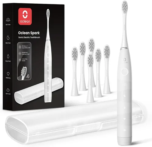 Vista 7 de Oclean Cepillo de dientes eléctrico para adultos, cepillo de dientes eléctrico con vida de batería de 150 días, cepillo de dientes sónico de viaje