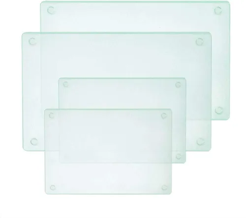 Vista 7 de Murrey Home Juego de tablas de cortar de vidrio para encimera de cocina, tablas de cortar de vidrio templado aptas para lavavajillas, pequeña Mármol