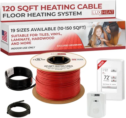 Vista 26 de LuxHeat Kit de cable de calefacción de suelo de 10 pies cuadrados – Sistema de calefacción por suelo de 120 V – Sistema de suelo calefactado incluye