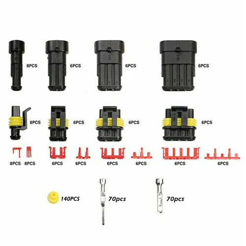 Vista 2 de MUYI - Conector de terminal de serie de cable impermeable de 1.5mm (Conector de 1-4 pines (384 piezas))
